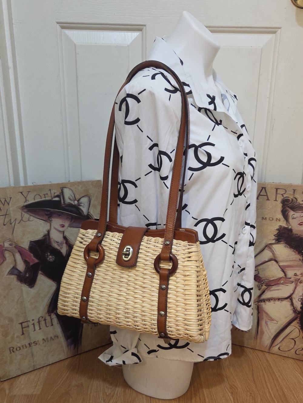 Patricia Nash Marcianise Woven Straw Shoulder Bag